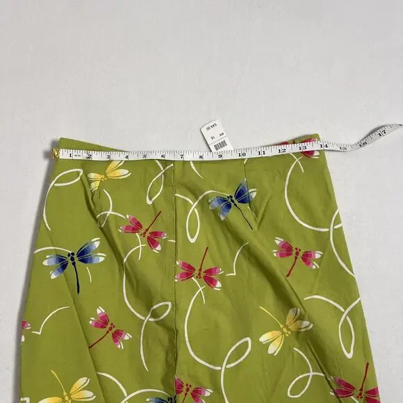 Talbots Kids Skirt Girls 16 Green Dragonfly Print A Line Stretch School Nature - Picture 5 of 7